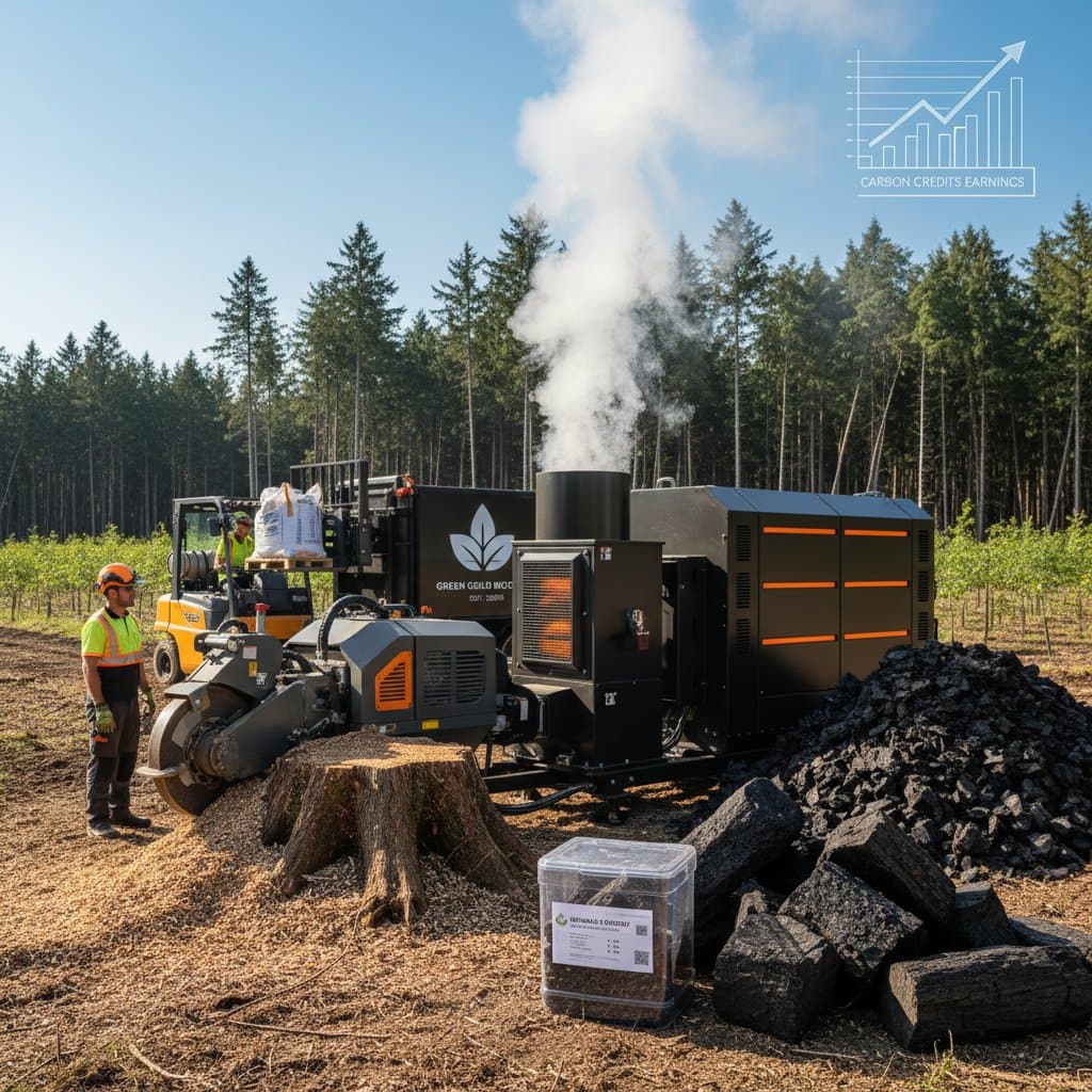 Turn Tree Stumps Into $200/Ton Biochar Revenue