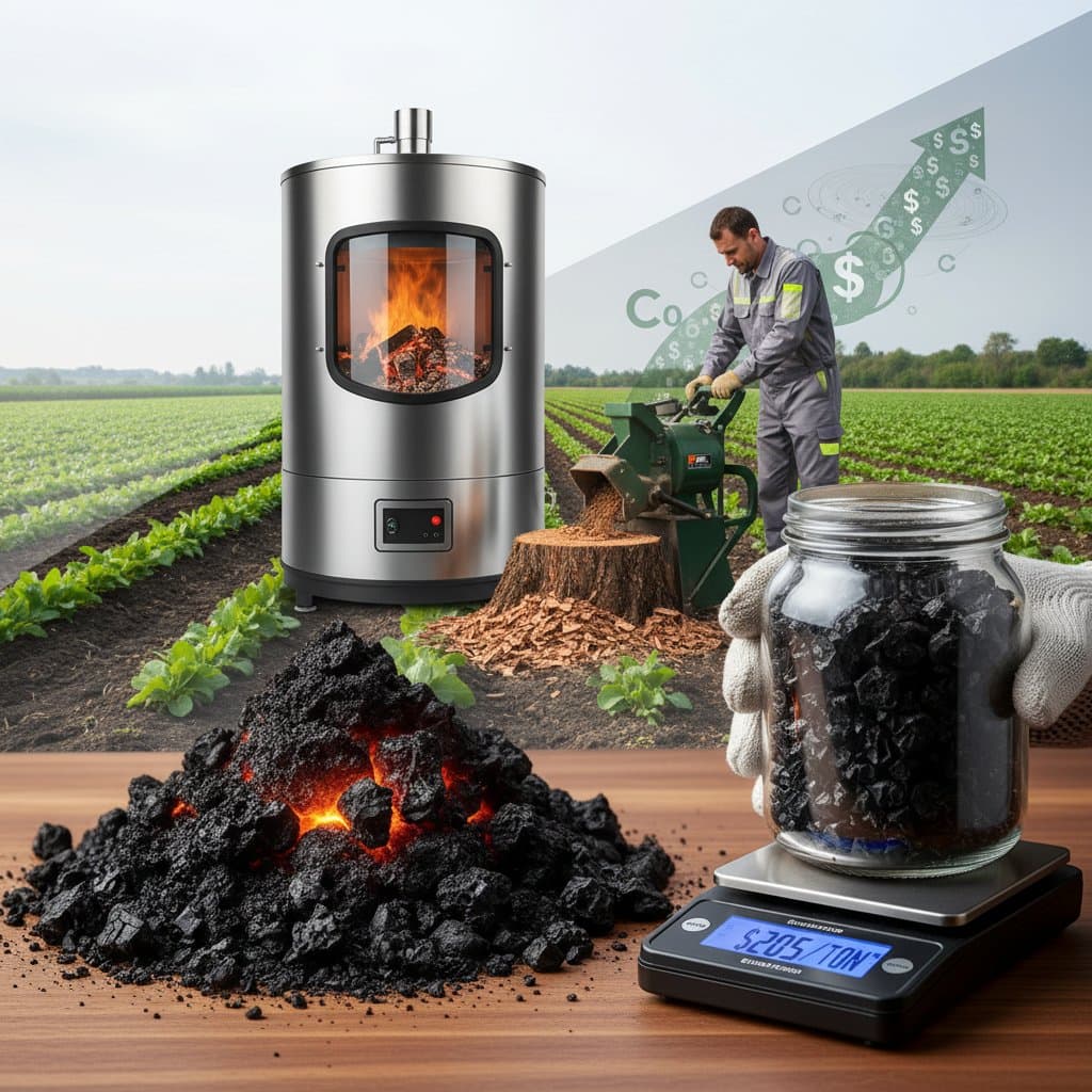 Stump Waste Becomes $200/Ton Biochar Income Stream