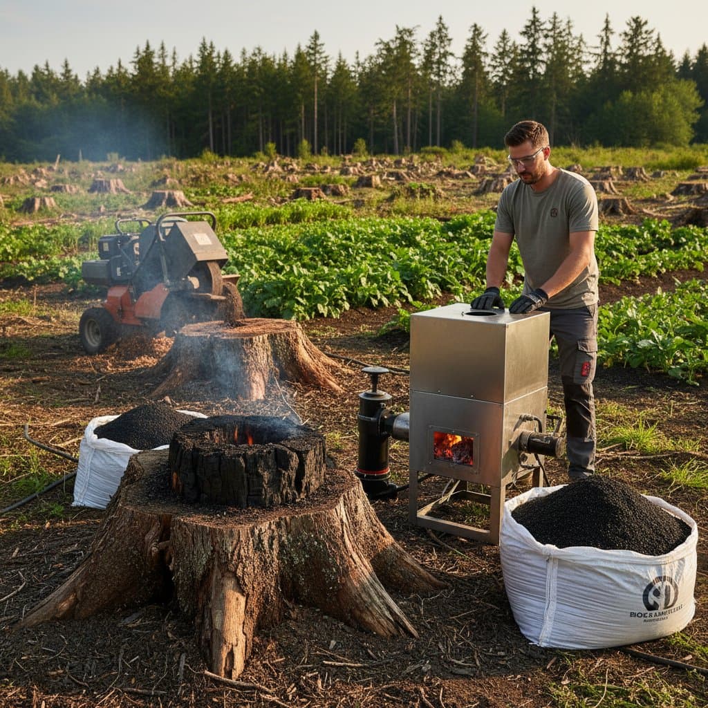 Turn Tree Stumps Into Profitable Biochar