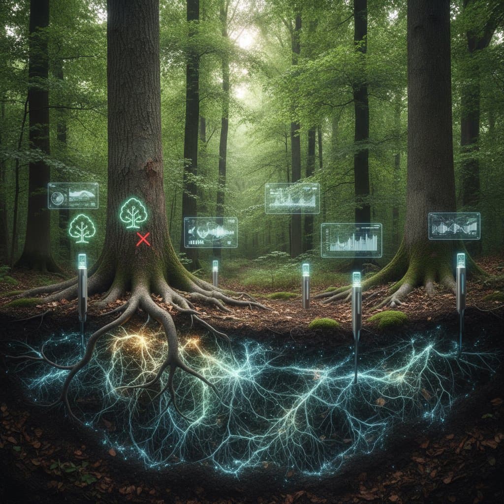 Fungal Networks Reveal Tree Stress Before Visible Signs
