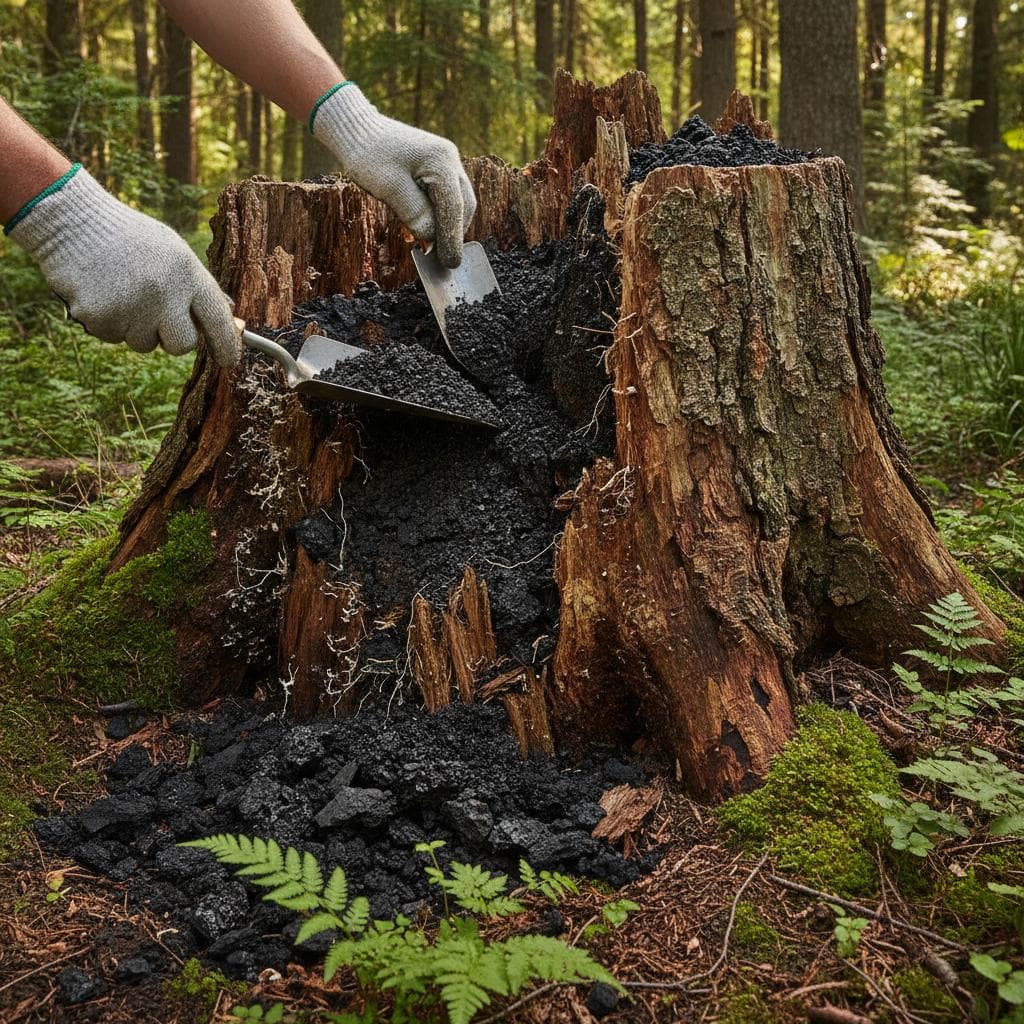 Biochar Removes Stumps in 3 Weeks Without Grinding
