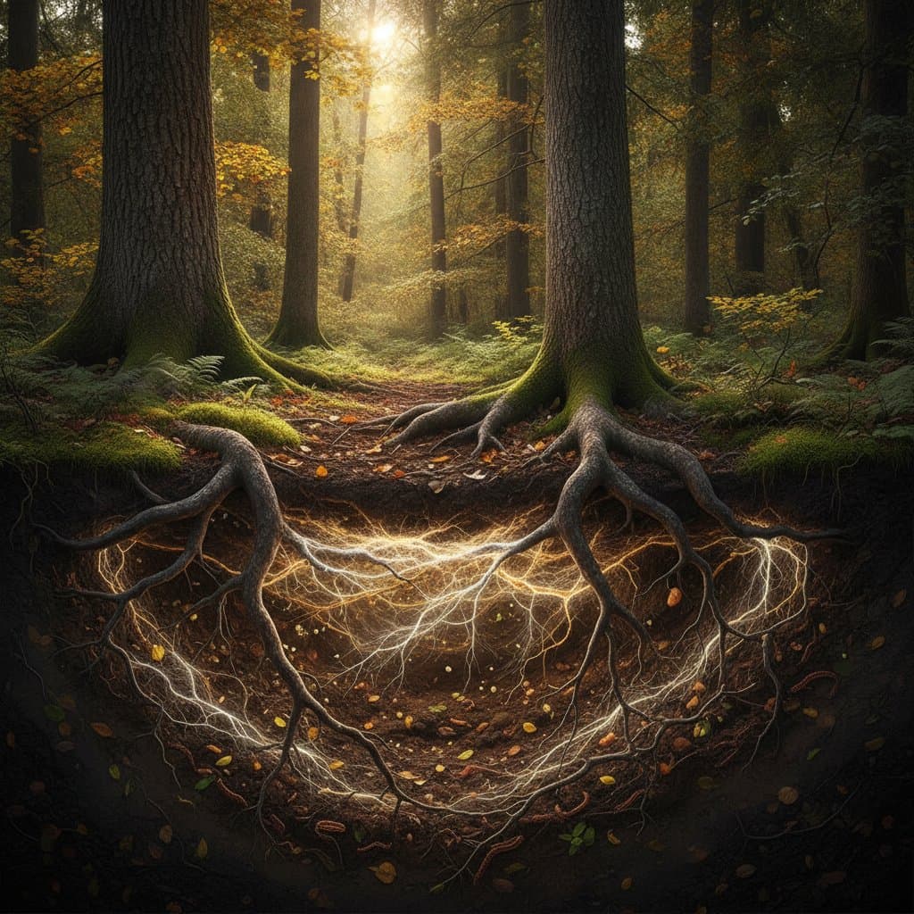 Featured image for How Trees Share Nutrients Through Underground Fungal Networks