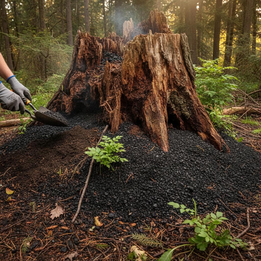 Featured image for Biochar Breaks Down Stumps Three Times Faster